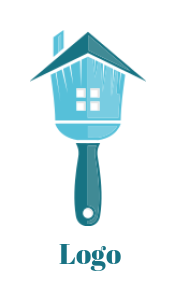 cleaning logo house combined with paint brush