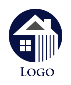 make a real estate logo house in circle - logodesign.net