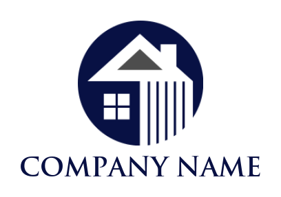 make a real estate logo house in circle - logodesign.net