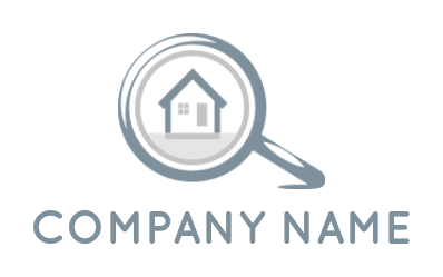 design a real estate logo house inside magnifying glass - logodesign.net