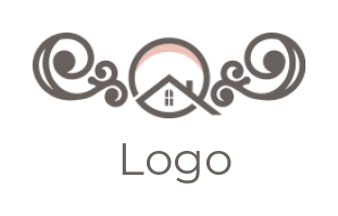 property logo house in circle with ornaments