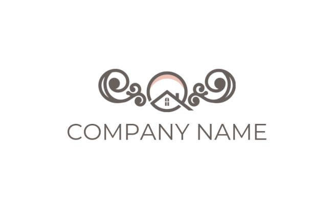 House Rond Logo property logo house in circle with ornaments | Logo Template by ...
