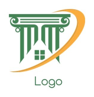 law firm logo courthouse in column with swoosh