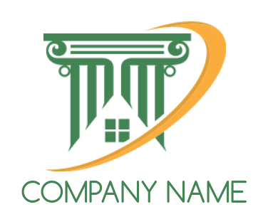 law firm logo courthouse in column with swoosh