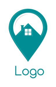 real estate logo house merged with location icon