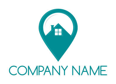 real estate logo house merged with location icon