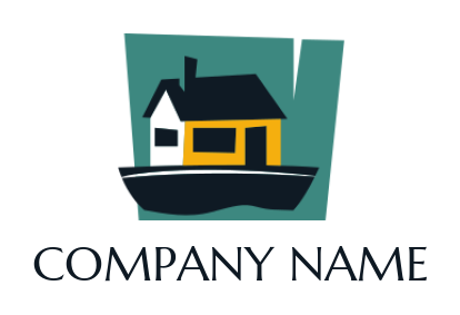 real estate logo online house on a boat