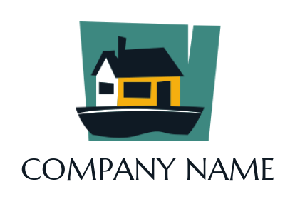 real estate logo online house on a boat