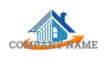 house structure with arrow swoosh