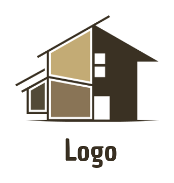 construction logo house with architectural lines