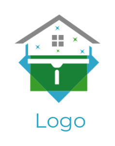 cleaning logo house with viper and stars