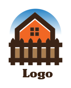make a real estate logo house with picket fence