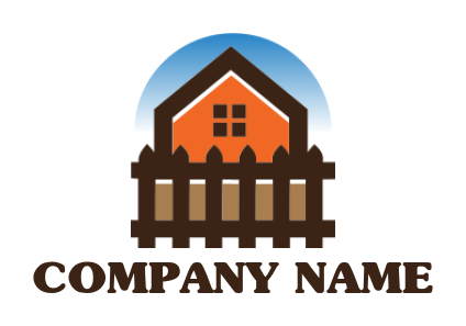 make a real estate logo house with picket fence