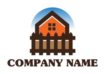 real estate logo icon house with picket fence - logodesign.net