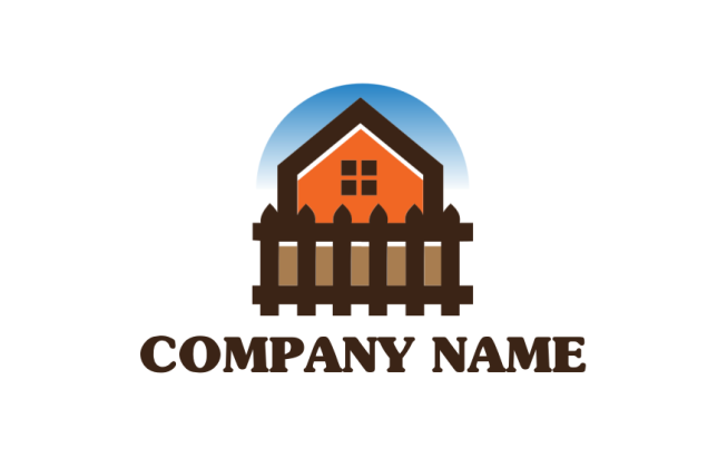 real estate logo icon house with picket fence - logodesign.net