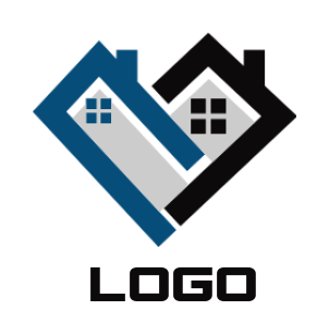 create real estate logo houses with chimneys