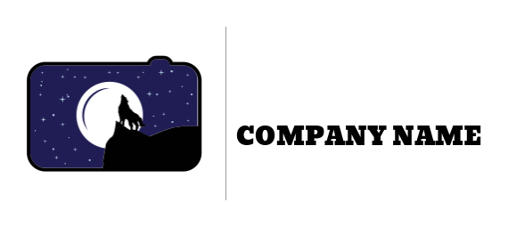 photography logo howling wolf inside the camera