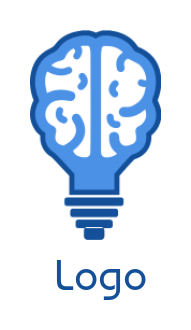 advertising logo maker human brain incorporated with bulb 