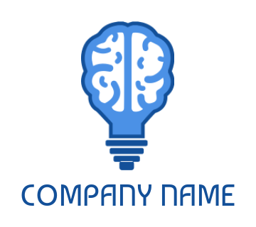 advertising logo maker human brain incorporated with bulb 