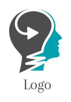 design a consulting logo human face incorporated with bulb and arrow 