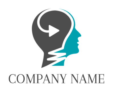 design a consulting logo human face incorporated with bulb and arrow 