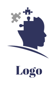 design an employment logo human head with puzzles and arc