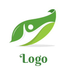 generate a community logo of human on the leaf