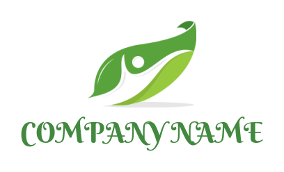 generate a community logo of human on the leaf