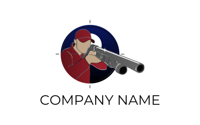 Design a games logo man holding shot gun