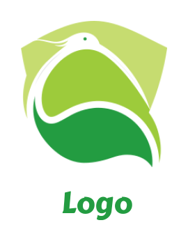 generate a pet logo of ibis bird inside shield