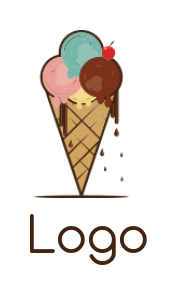 ice cream cone with cherry 