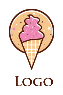 generate a food logo Ice cream cone with sprinkles - logodesign.net