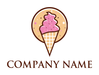Ice cream cone with sprinkles logo idea