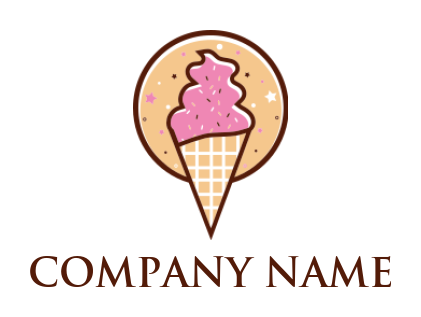 generate a food logo Ice cream cone with sprinkles - logodesign.net