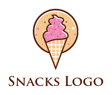 generate a food logo Ice cream cone with sprinkles - logodesign.net