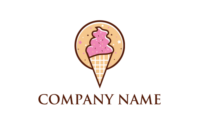 Ice cream cone with sprinkles logo idea