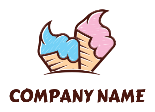 generate a restaurant logo of ice cream cones