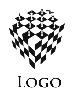 games logo maker illusion with 3d chess board - logodesign.net