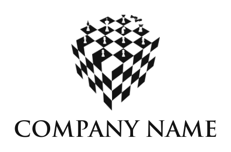 games logo maker illusion with 3d chess board - logodesign.net