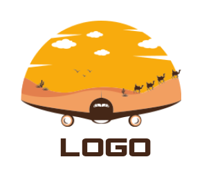 Tourism logo aircraft and desert