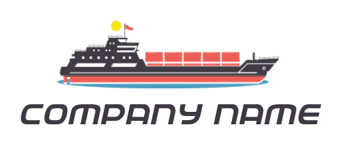 make a logo of transportation illustration of container ship and sun - logodesign.net