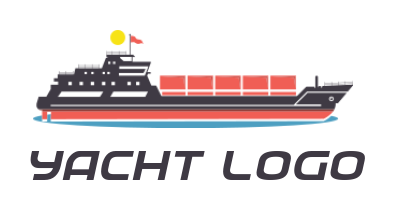 make a logo of transportation illustration of container ship and sun - logodesign.net