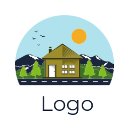 illustrative logo of house with scenery 