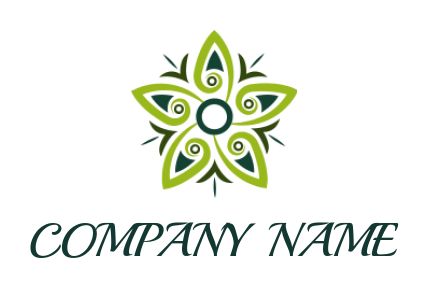 home improvement logo flower with green petals