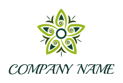 home improvement logo flower with green petals