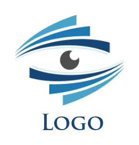 create a research logo iris inside swoosh eye