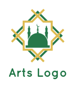 religious logo template Islamic mosque set in lattice shape