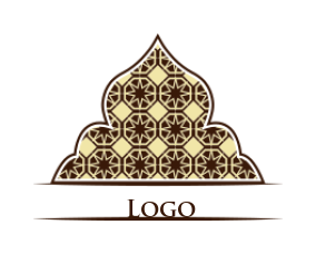 make a religious logo Islamic pattern in dome