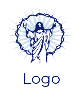 religious logo template Jesus in thorn circle with rays - logodesign.net