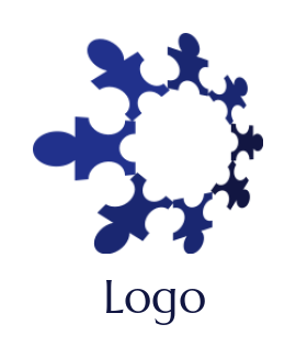 community logo template jigsaw puzzle people forming lattice